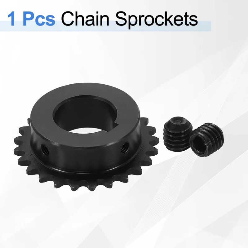 #25 Chain Roller Sprocket 22mm Bore, 25 Tooth with 6x2.8mm Keyway, Black