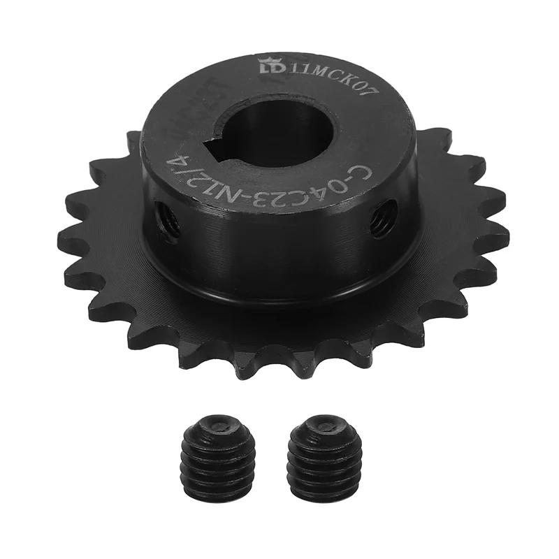 #25 Chain Roller Sprocket 12mm Bore, 23 Tooth with 4x1.8mm Keyway, Black