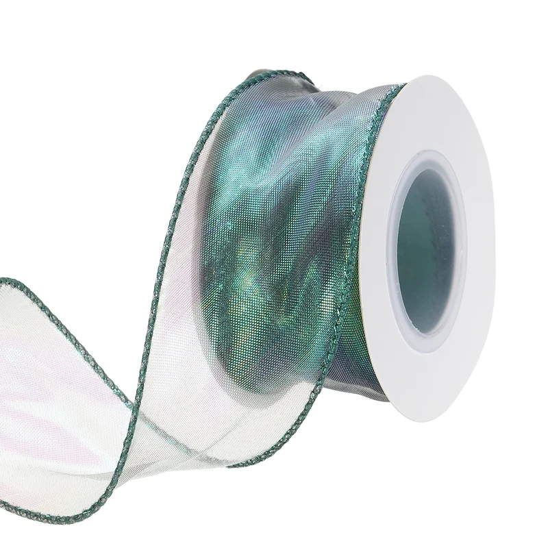 1 1/2 Inch 10Yard Sheer Organza Ribbon Shimmer Chiffon Tulle Ribbons White