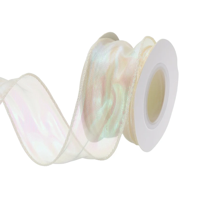 1 1/2 Inch 10Yard Sheer Organza Ribbon Shimmer Chiffon Tulle Ribbons Yellow