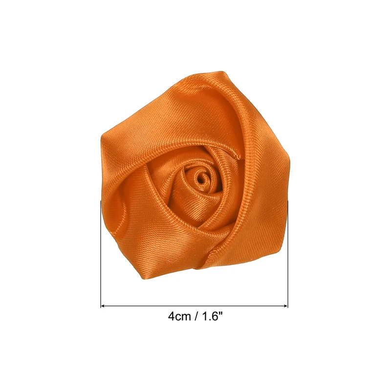 50Pcs Artificial Flowers Roses Heads Satin Rose Fabric Flowers Gold Tone