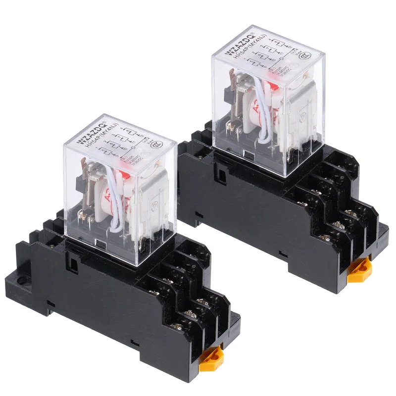 2Set AC110V Relay 14 Pin 3A DIN Rail Electromagnetic Power Relay