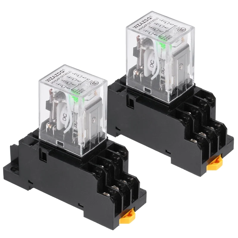 2Set DC110V Relay 14 Pin 3A DIN Rail Electromagnetic Power Relay