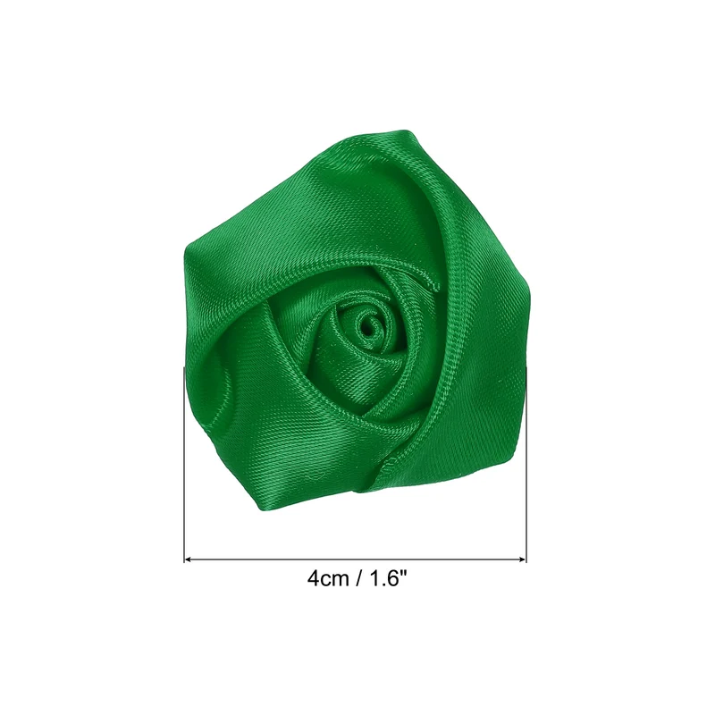 20Pcs Artificial Flowers Roses Heads Satin Rose Fabric Flowers Green