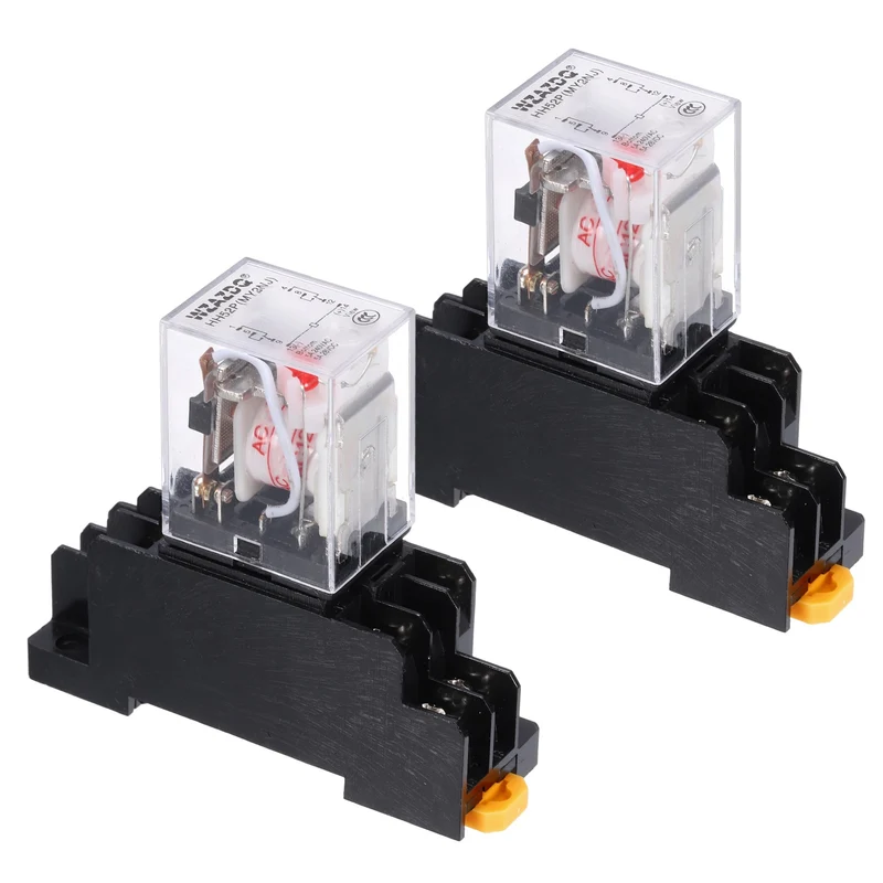 2Set AC110V Relay 8 Pin 5A DIN Rail Electromagnetic Power Relay