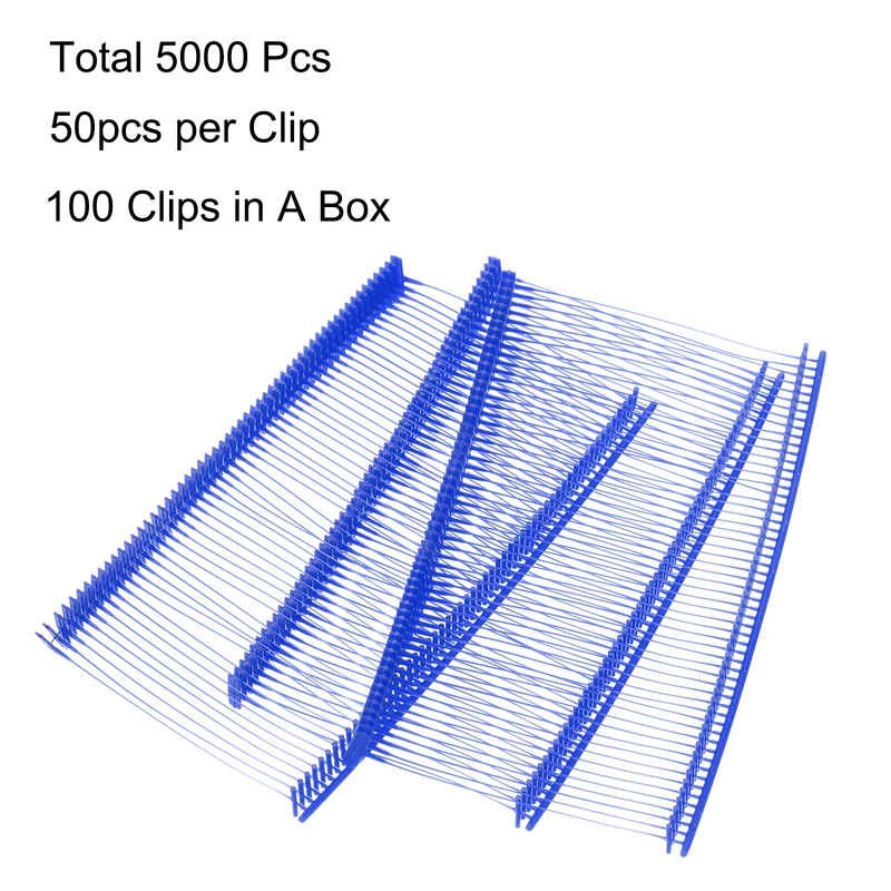 50mm Tag Pins Tagging Barbs Fasteners Tag Attachments for Clothes 5000pcs, Blue