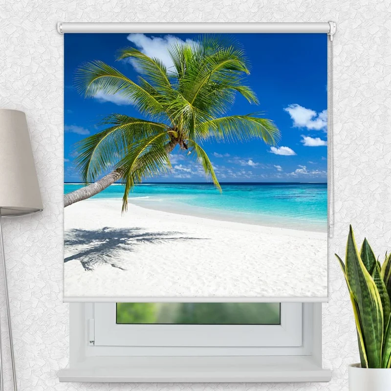 Motivrollo 'Kokospalme Traumstrand' | Bis B 430 x H 440 cm