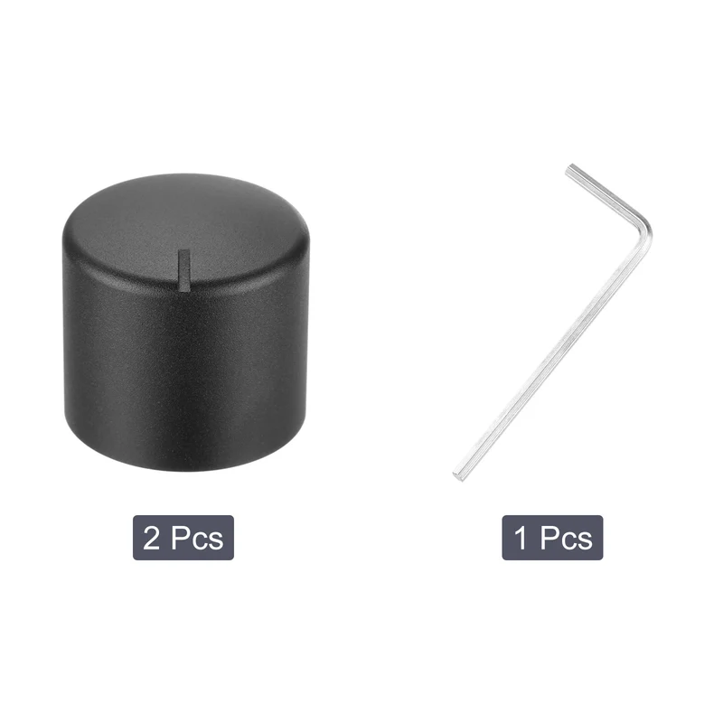 2PCS Guitar Knobs Metal Volume Tone Control Dome Knobs 1/4" x 1" Black