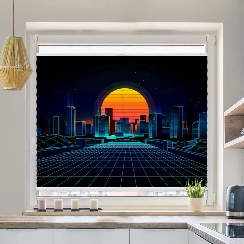 Plissee Motiv 'Retro Sci Fi Background'