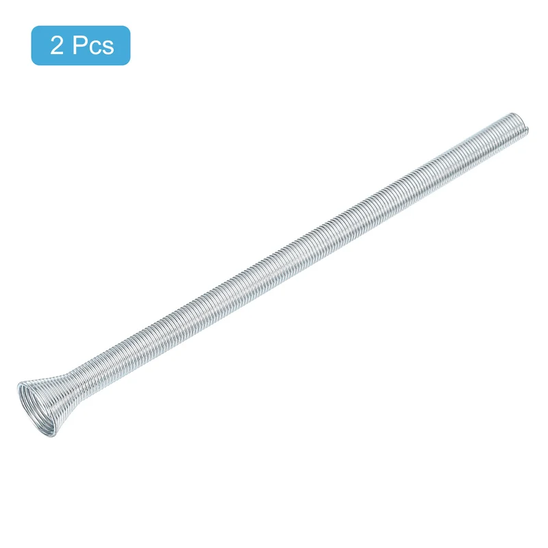 2Pcs 13.78"x0.51'' Spring Tube Bender for Copper Tubing O.D. 1/2'', Silver