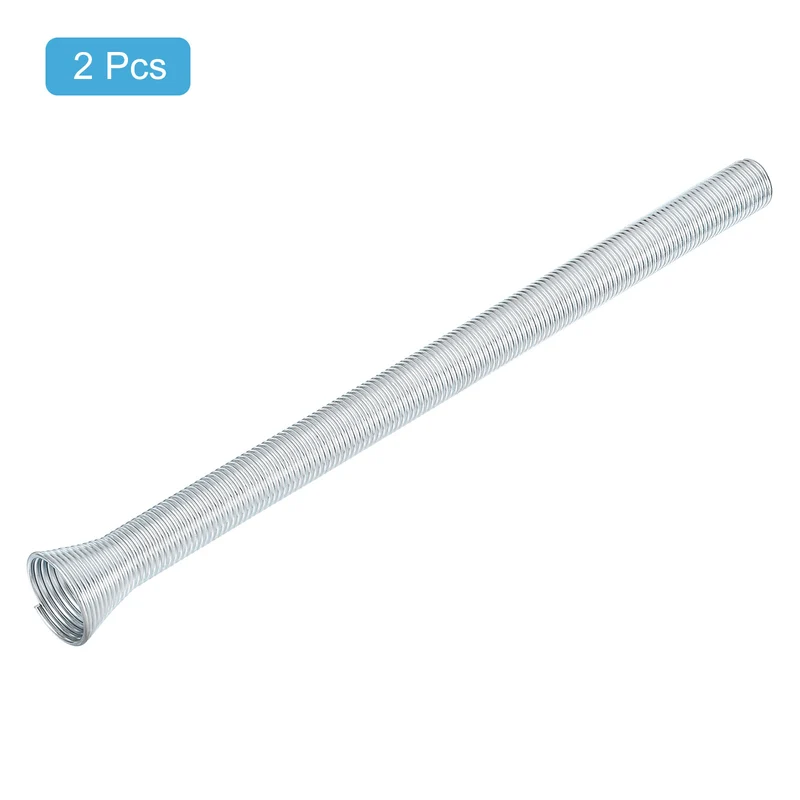 2Pcs 13.78"x0.65'' Spring Tube Bender for Copper Tubing O.D. 5/8'', Silver