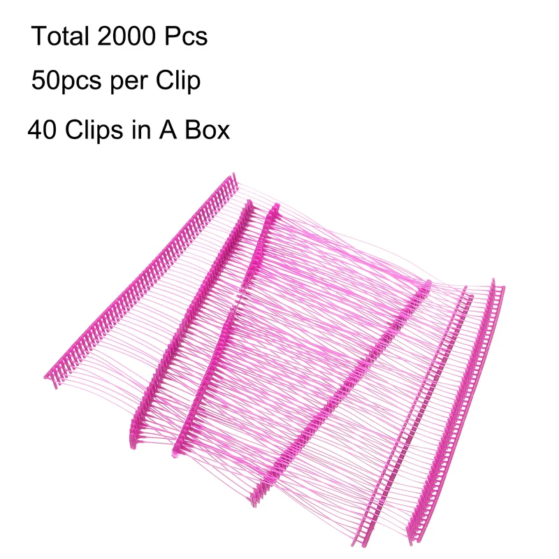 2000pcs 75mm Tagging Fasteners Clothing Tag Barbs Attachments Price Tags Red