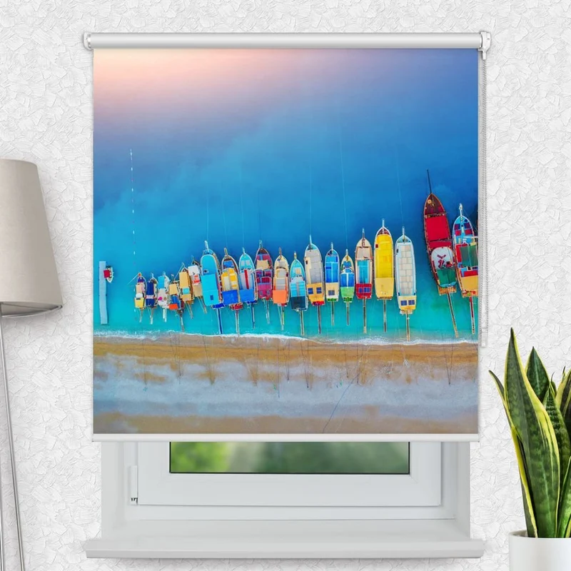 Motivrollo 'Meer Boote' | Bis B 430 x H 440 cm