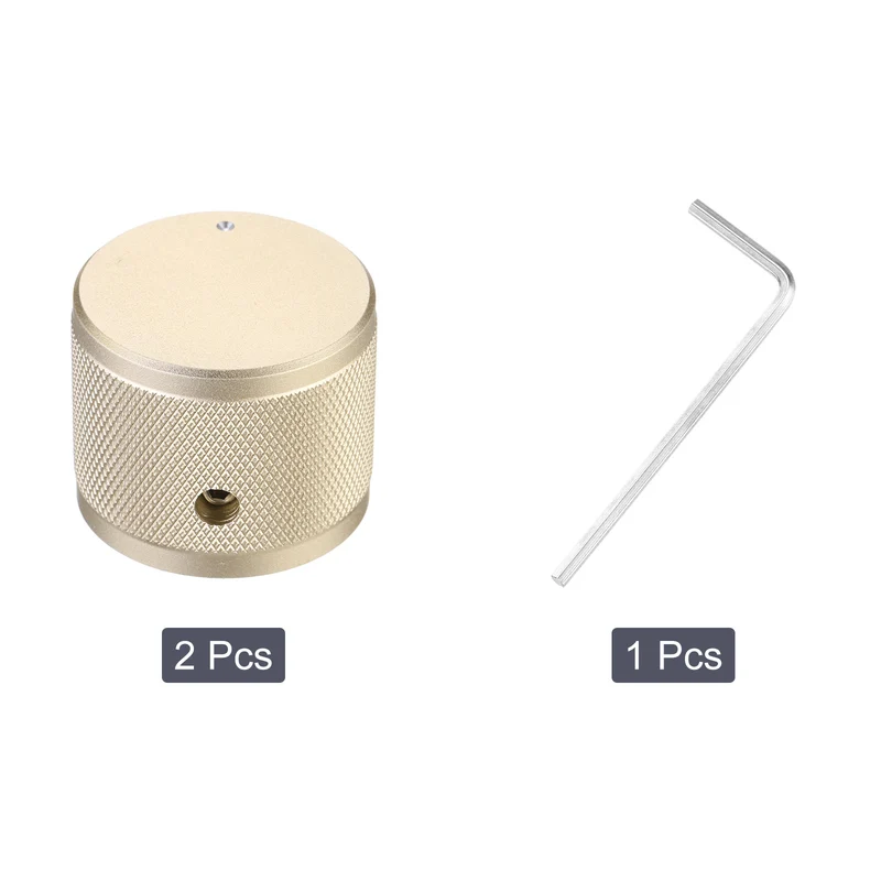 2PCS Guitar Knobs Metal, Volume Tone Control Dome Knobs 1/4" x 1.2", Gold