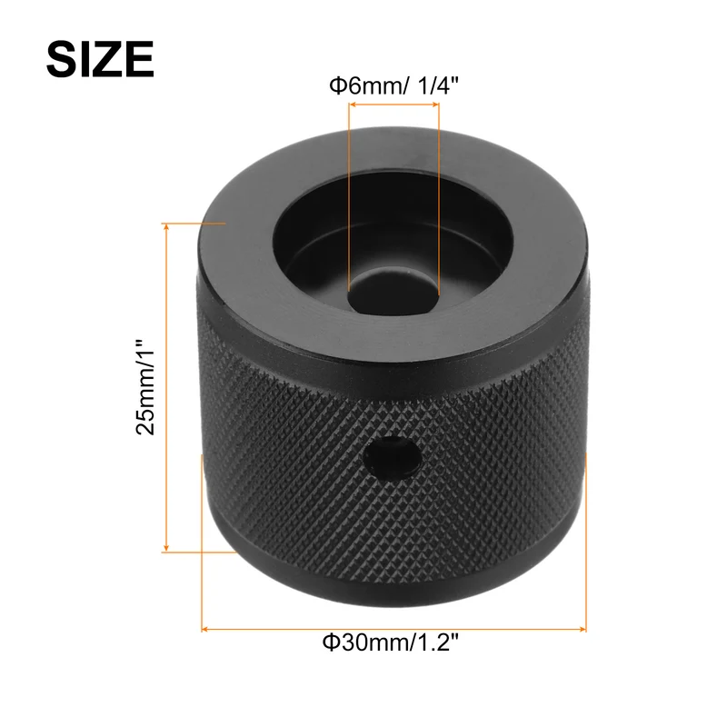 2PCS Guitar Knobs Metal, Volume Tone Control Dome Knobs 1/4" x 1.2", Black