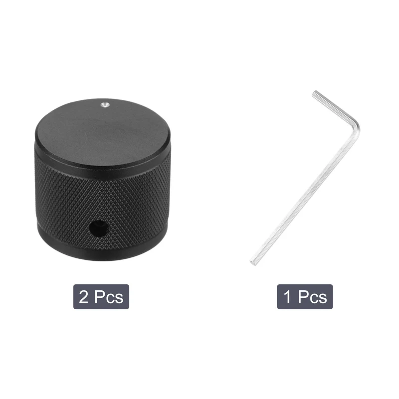 2PCS Guitar Knobs Metal, Volume Tone Control Dome Knobs 1/4" x 1.2", Black