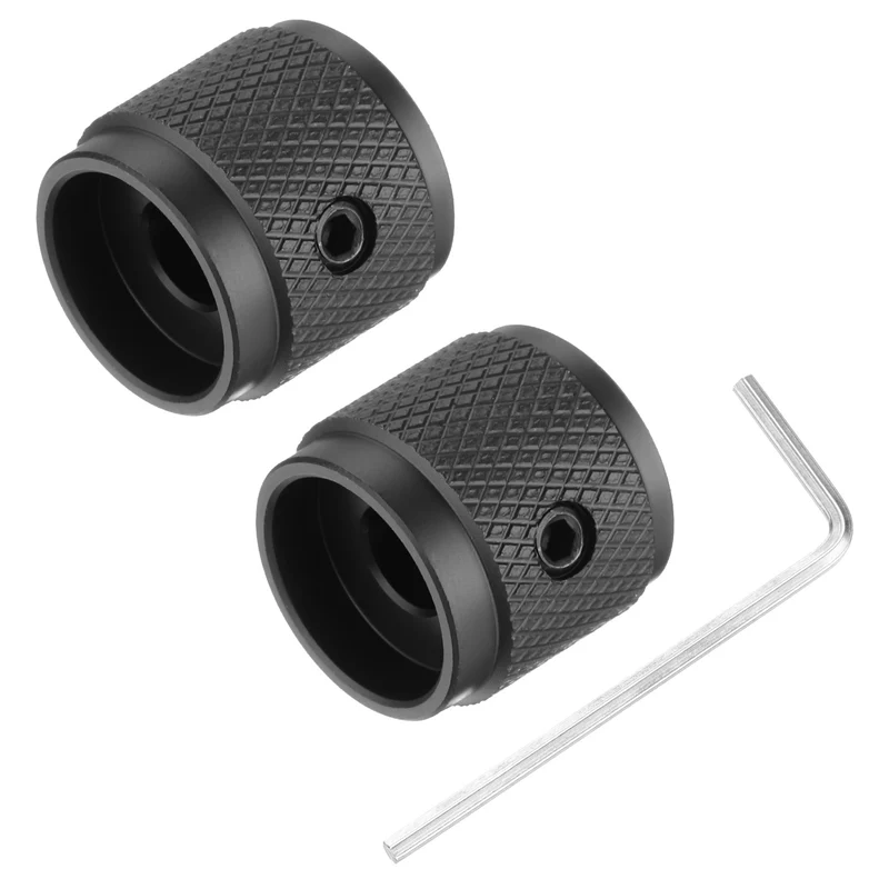 2PCS Guitar Knobs Metal Volume Tone Control Dome Knobs 1/4" x 5/8" Black