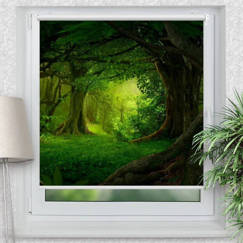 Klemmfix Rollo "Wald Fantasie Urwald" | Motiv-Klemmrollo
