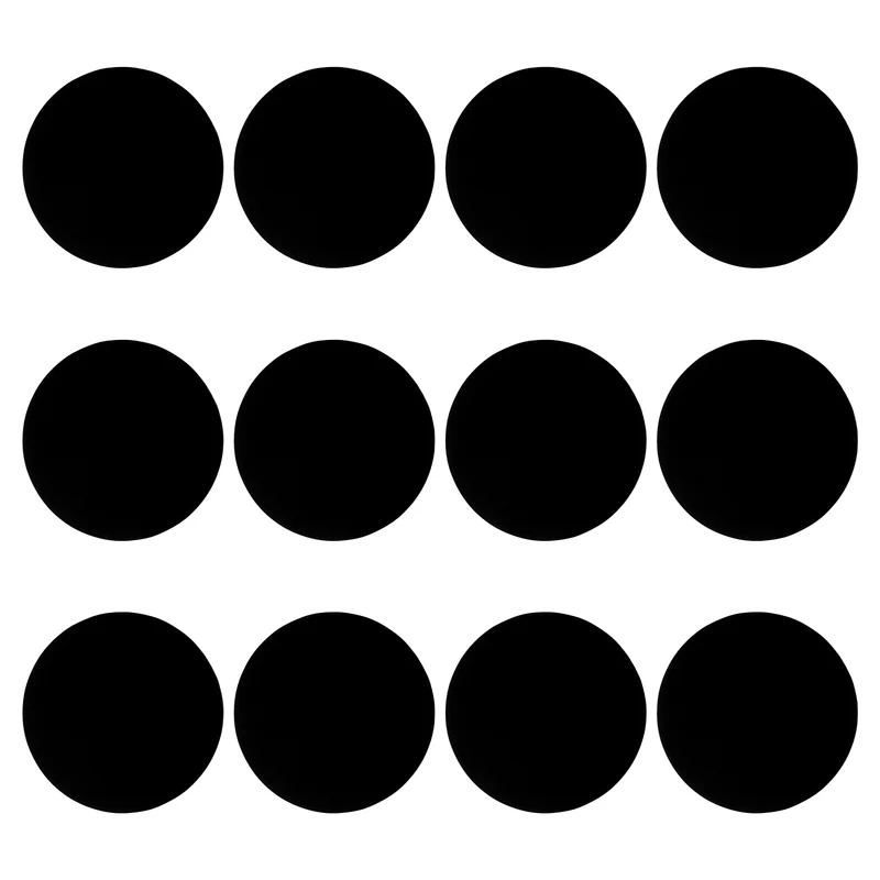12pcs 11.4" Round Floor Sticker Spot Marker Adhesive Vinyl Line Up Sign Black