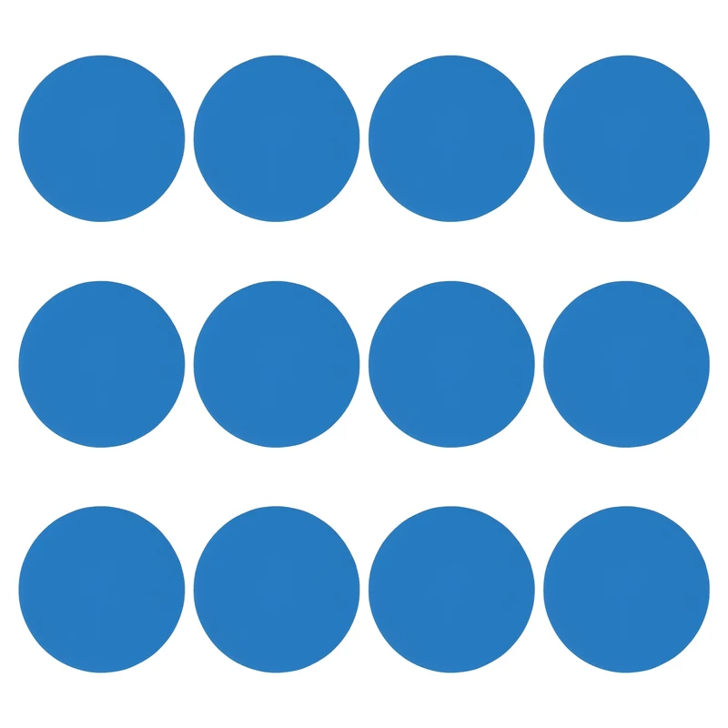 12pcs 11.4" Round Floor Sticker Spot Marker Adhesive Vinyl Line Up Sign Ice Blue