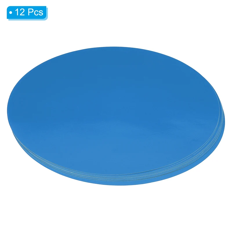 12pcs 11.4" Round Floor Sticker Spot Marker Adhesive Vinyl Line Up Sign Ice Blue