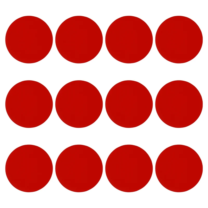 12pcs 11.4" Round Floor Sticker Spot Marker Adhesive Vinyl Line Up Sign Red