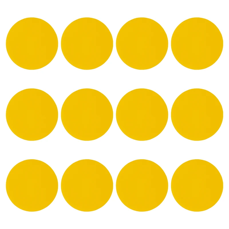 12pcs 11.4" Round Floor Sticker Spot Marker Vinyl Line Up Sign Light Yellow