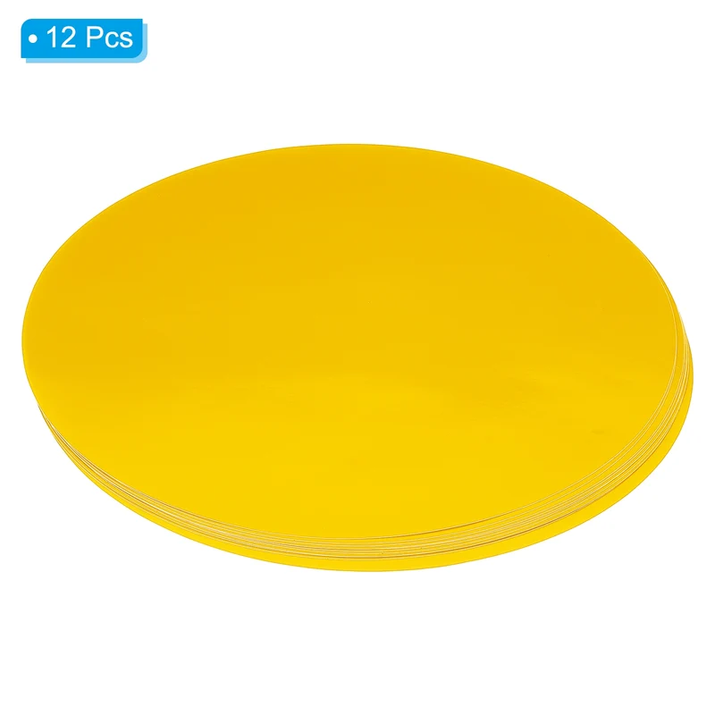 12pcs 11.4" Round Floor Sticker Spot Marker Vinyl Line Up Sign Light Yellow