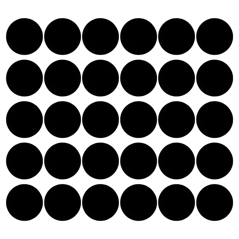 30pcs 6" Round Floor Sticker Spot Marker Adhesive Vinyl Line Up Sign Black