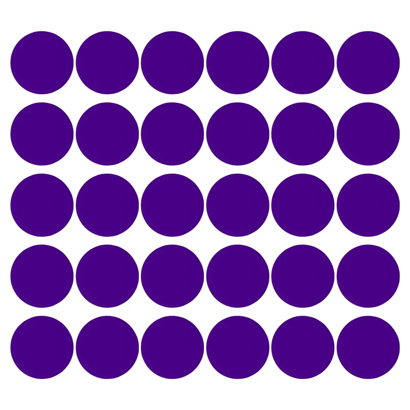 30pcs 6" Round Floor Sticker Spot Marker Adhesive Vinyl Line Up Sign Purple