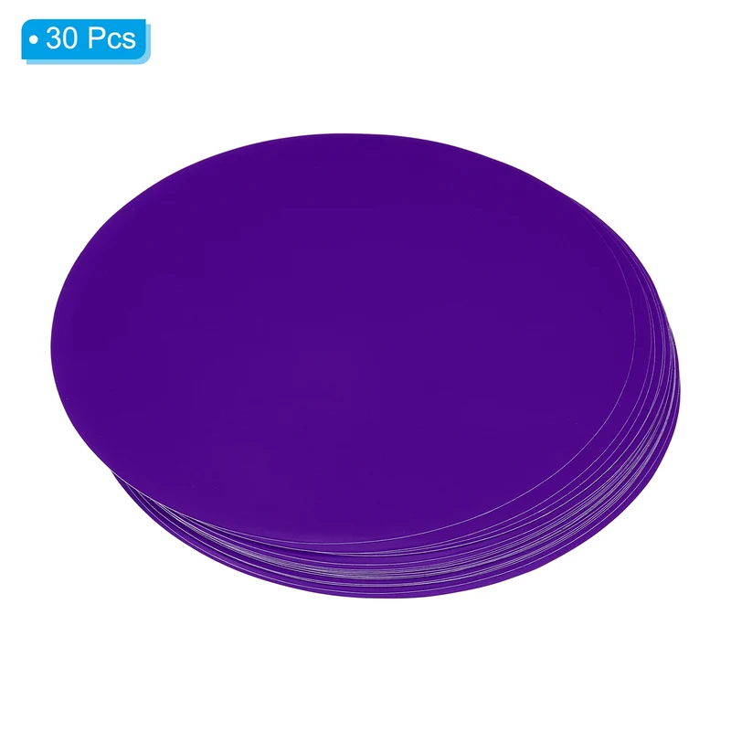 30pcs 6" Round Floor Sticker Spot Marker Adhesive Vinyl Line Up Sign Purple