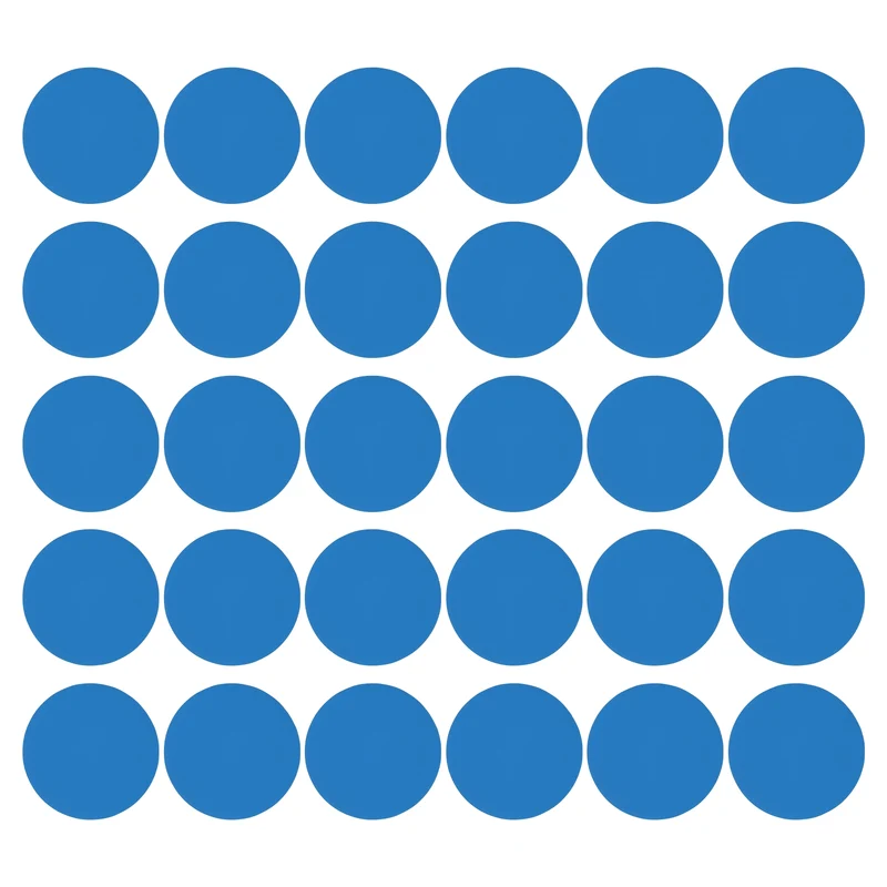 30pcs 6" Round Floor Sticker Spot Marker Adhesive Vinyl Line Up Sign Ice Blue