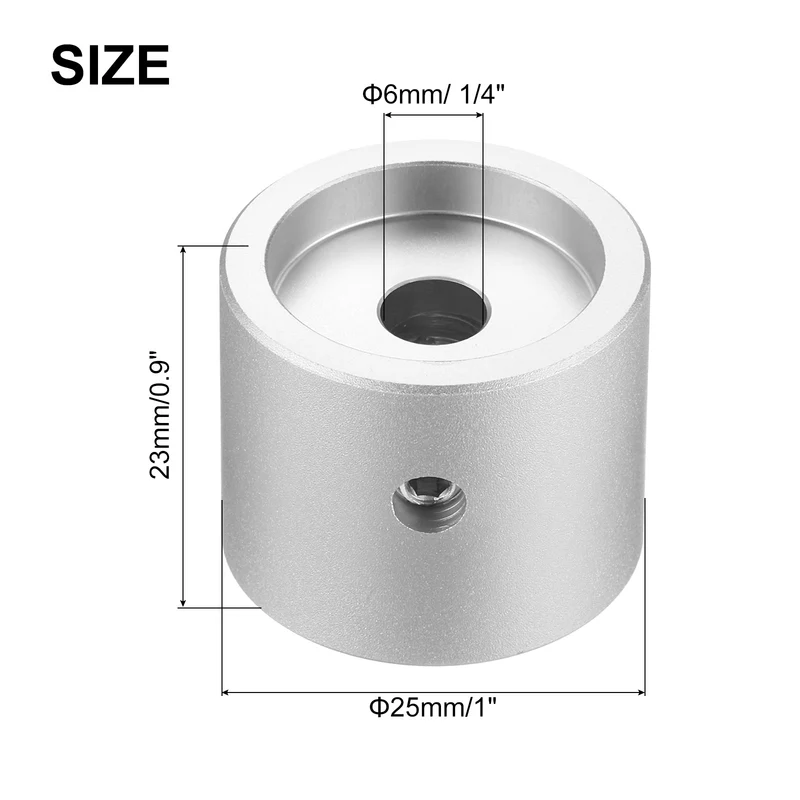 2PCS Guitar Knobs Metal, Volume Tone Control Dome Knobs 1/4" x 1", Silver