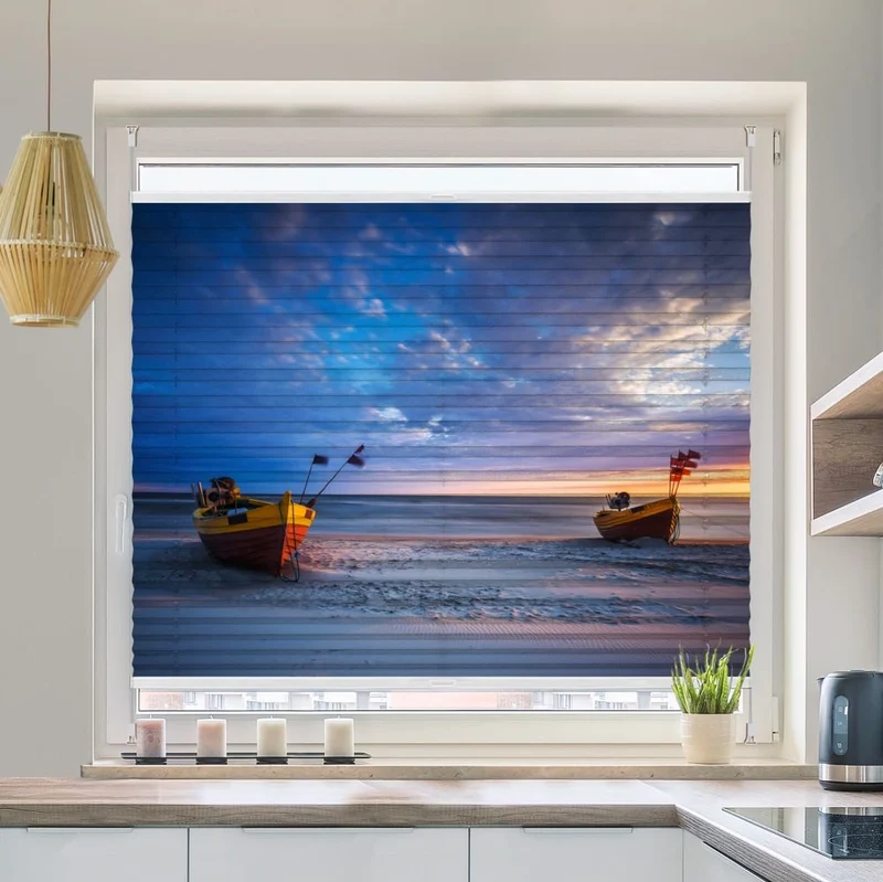 Plissee Motiv 'Fischerboote Ostsee'