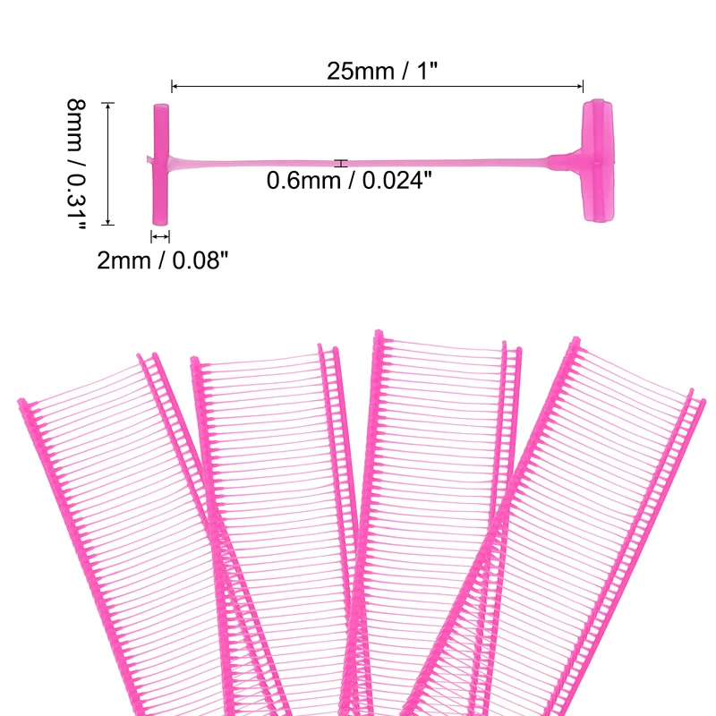 1000pcs 25mm Tagging Fasteners Clothing Tag Barbs Attachments Price Tags Red