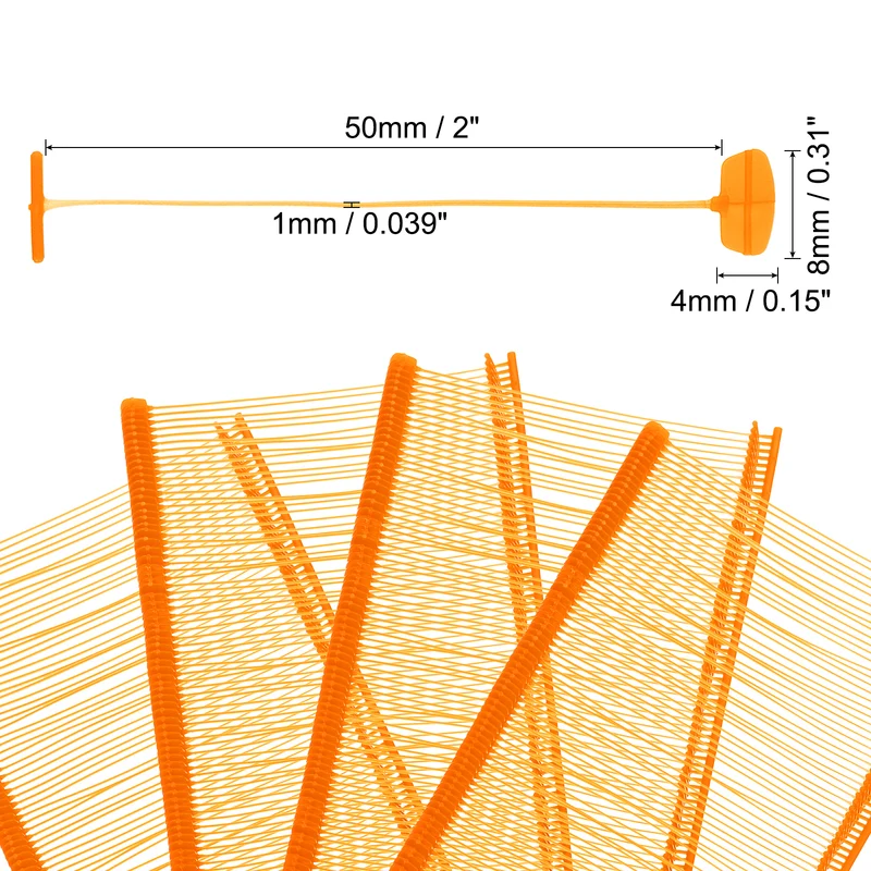 5000pcs 2" Micro Tagging Gun Fasteners, Tagging Barbs Attachment, Orange