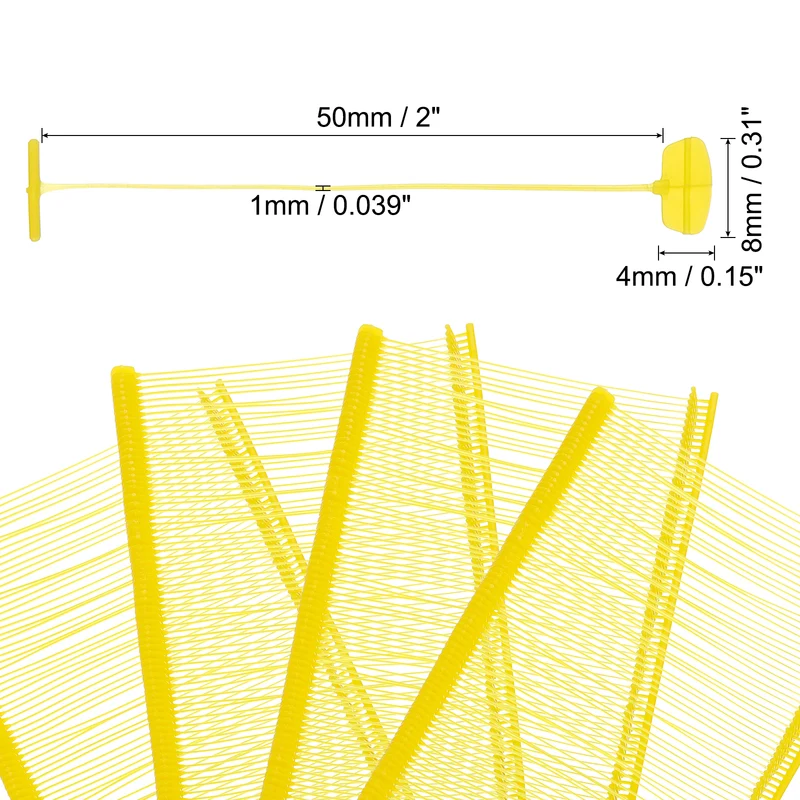 5000pcs 2" Micro Tagging Gun Fasteners, Tagging Barbs Attachment, Yellow