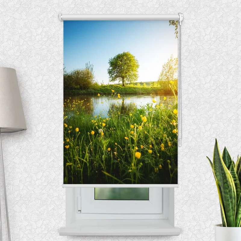 Motivrollo 'Schoener Baum Auf Wiese' | Bis B 430 x H 440 cm