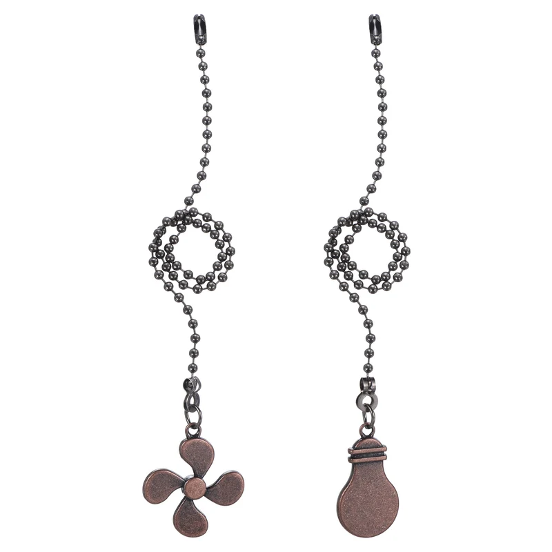 13 Inch Ceiling Fan Pull Chain Sets, 2 Pcs Fan Chains Extender, Copper Color