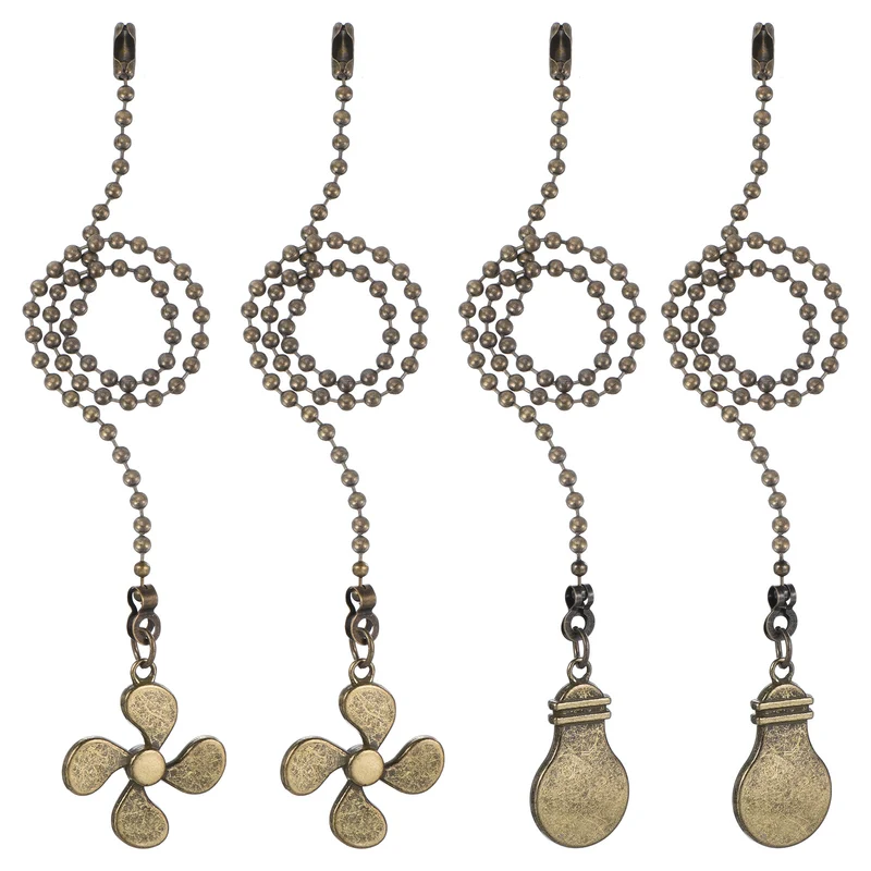 13 Inch Ceiling Fan Pull Chain Sets, 4 Pcs Fan Chains Extenders, Bronzy