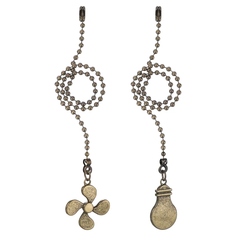 13 Inch Ceiling Fan Pull Chain Sets, 2 Pcs Fan Chains Extenders, Bronzy