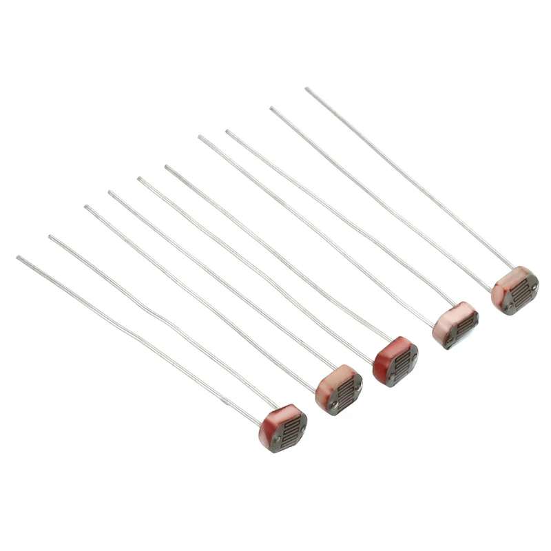 5mm Light Dependent Resistor Assorted Kit, 50pcs Photoresistors LDR 5506/5516/5528/5537/5539 Photo Light Sensitive Resistor for Electrical Circuit
