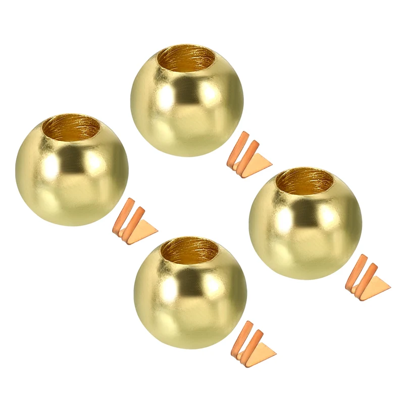 Pull Cord Tassels Window Blind Extender Chain Drop Knobs Ball Pull Ends Gold Tone, for Curtain Blinds Shades Light Ceiling Fan Pull Switch, Pack of 4
