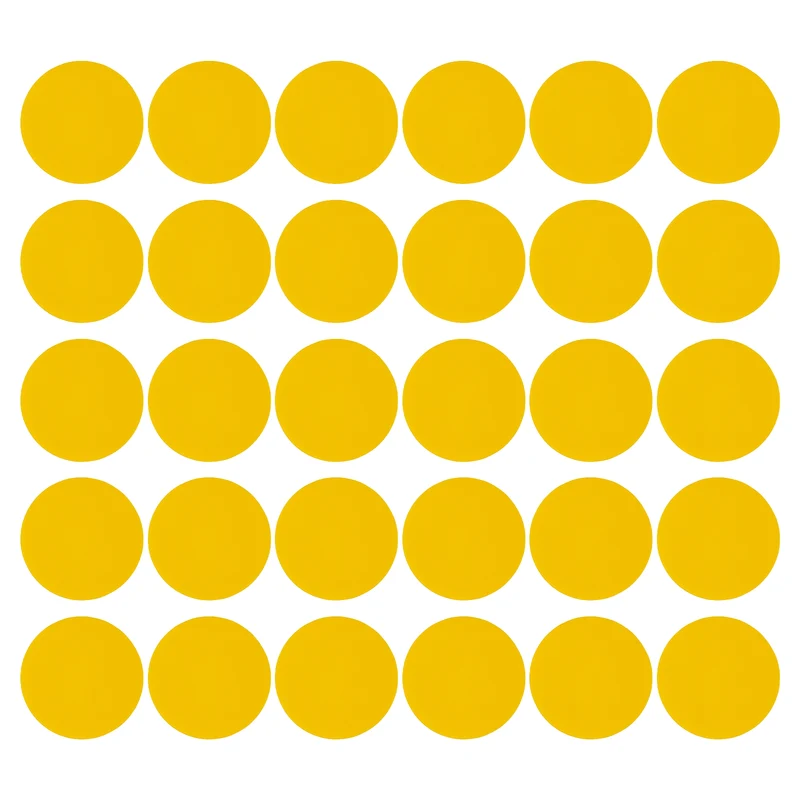 30pcs 6" Round Floor Sticker Spot Marker Vinyl Line Up Sign Light Yellow