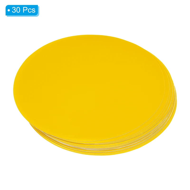 30pcs 6" Round Floor Sticker Spot Marker Vinyl Line Up Sign Light Yellow