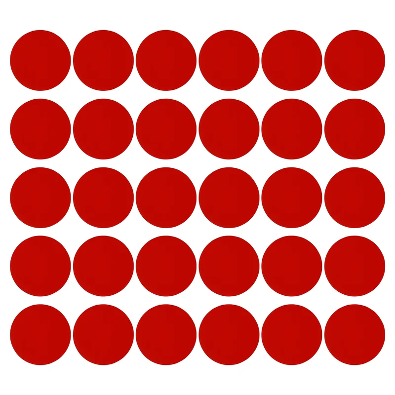 30pcs 6" Round Floor Sticker Spot Marker Adhesive Vinyl Line Up Sign Red