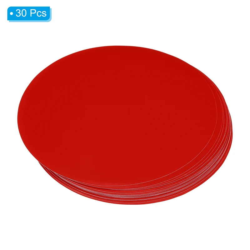 30pcs 6" Round Floor Sticker Spot Marker Adhesive Vinyl Line Up Sign Red