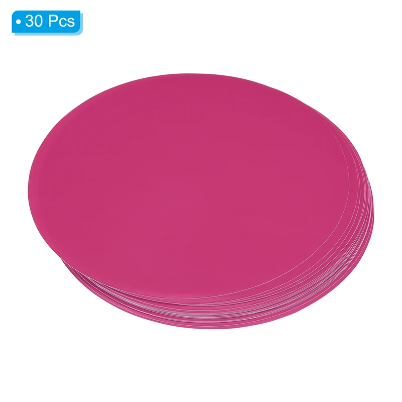 30pcs 6" Round Floor Sticker Spot Marker Adhesive Vinyl Line Up Sign Rose Red