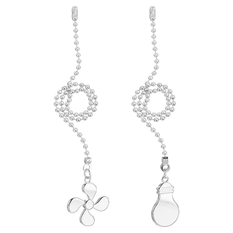 13 Inch Ceiling Fan Pull Chain Sets, 2 Pcs Fan Chains Extender, Silver