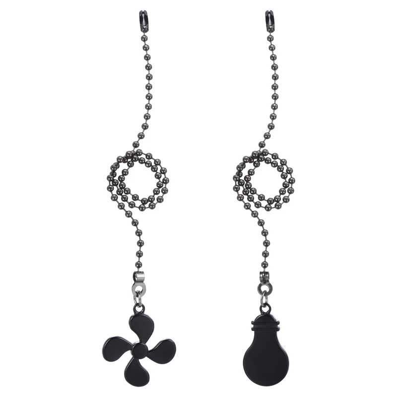 13 Inch Ceiling Fan Pull Chain Sets, 2 Pcs Fan Chains Extenders, Black